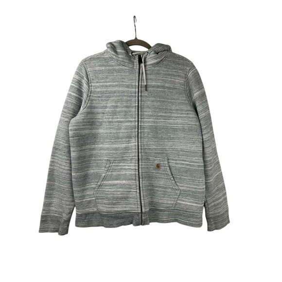 Carhartt Women’s Size Large(12/14) Silver Full Zip Hooded Drawstring Jacket - Picture 8 of 16